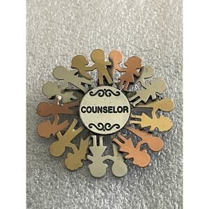 Vintage K&T School House Counselor Pin Brooch Mixed Metals Brass Copper Bronze